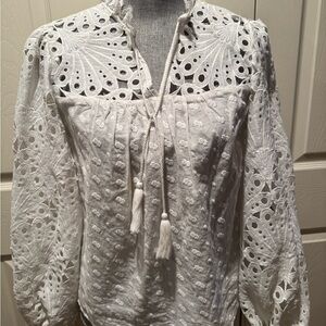 AQUA white peasant blouse